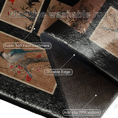 Floral Bird Soft Anti-slip Washable Area Rug - image 5