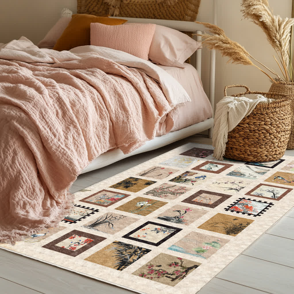 Floral Bird Soft Anti-slip Washable Area Rug - image 12