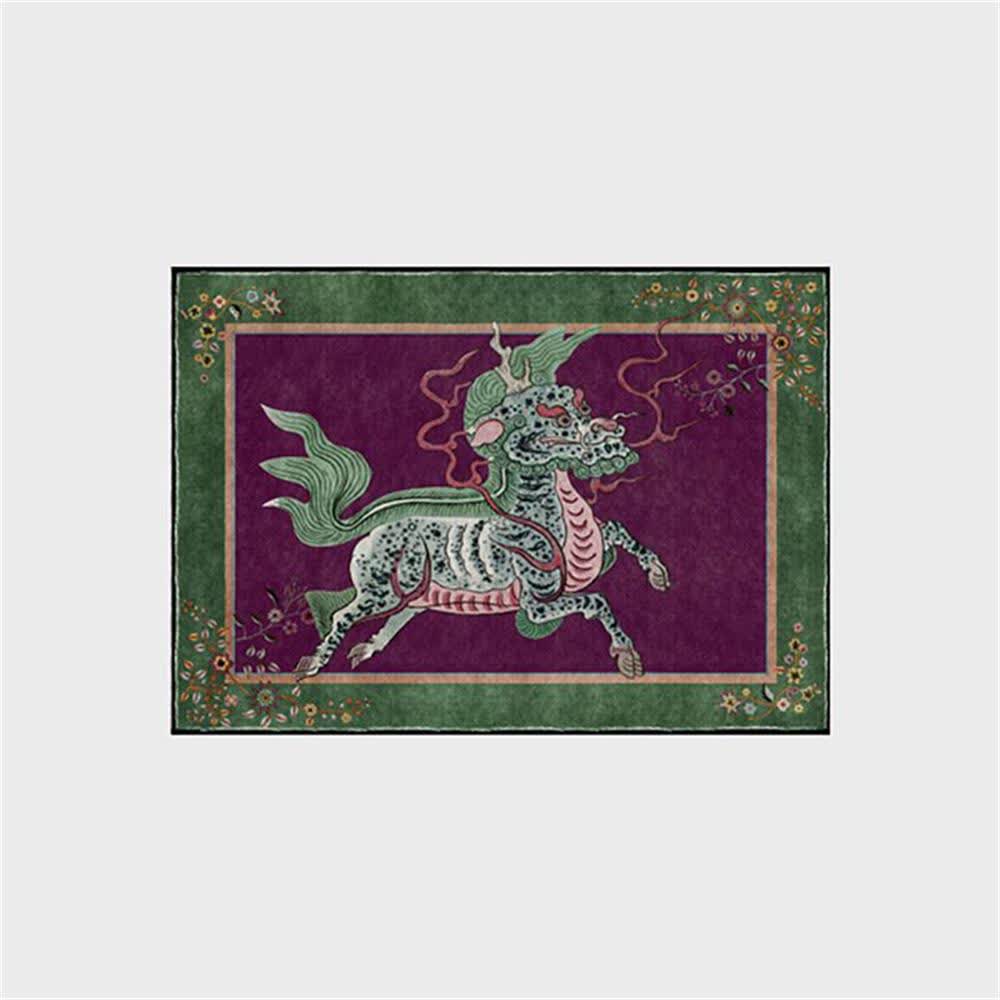 Oriental Retro Kirin Washable Soft Area Rug - Purple - 60" x 96" - image 3