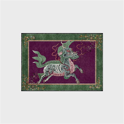 Oriental Retro Kirin Washable Soft Area Rug - Purple - 60" x 96" - image 3