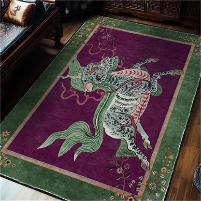 Oriental Retro Kirin Washable Soft Area Rug - image 1