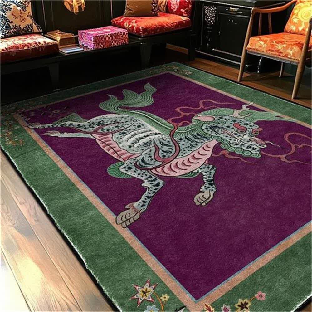 Oriental Retro Kirin Washable Soft Area Rug - image 2