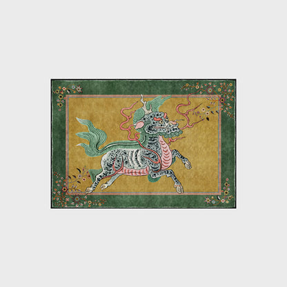 Oriental Retro Kirin Washable Soft Area Rug - Yellow - 60" x 96" - image 15