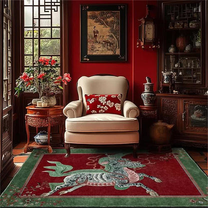 Oriental Retro Kirin Washable Soft Area Rug - image 7