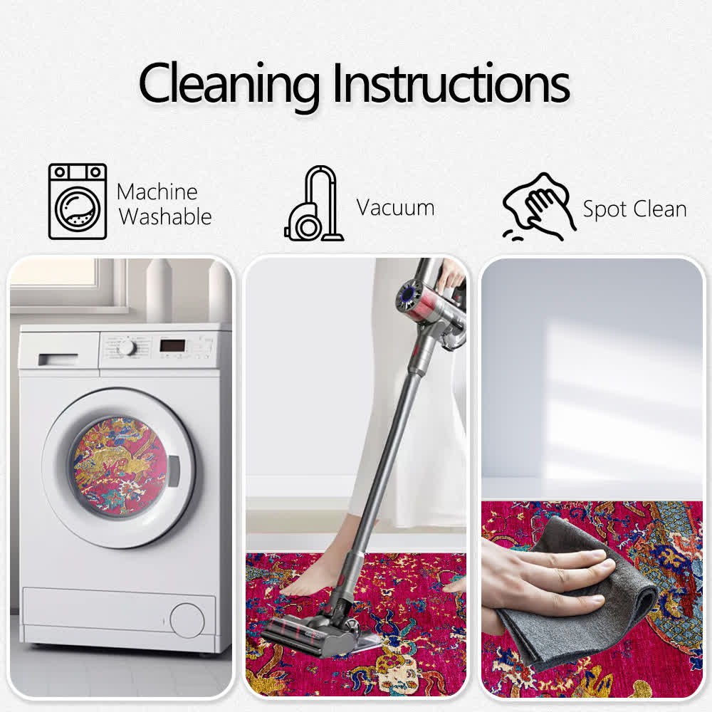 Oriental Dragon Washable Soft Area Rug - image 7