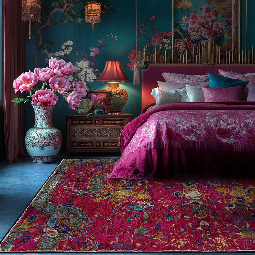 Oriental Dragon Washable Soft Area Rug - image 2