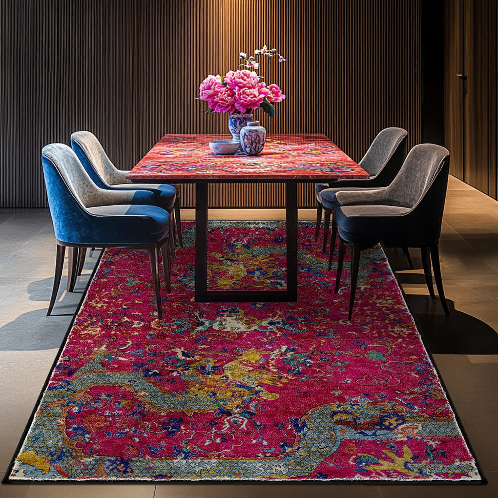 Oriental Dragon Washable Soft Area Rug - image 3