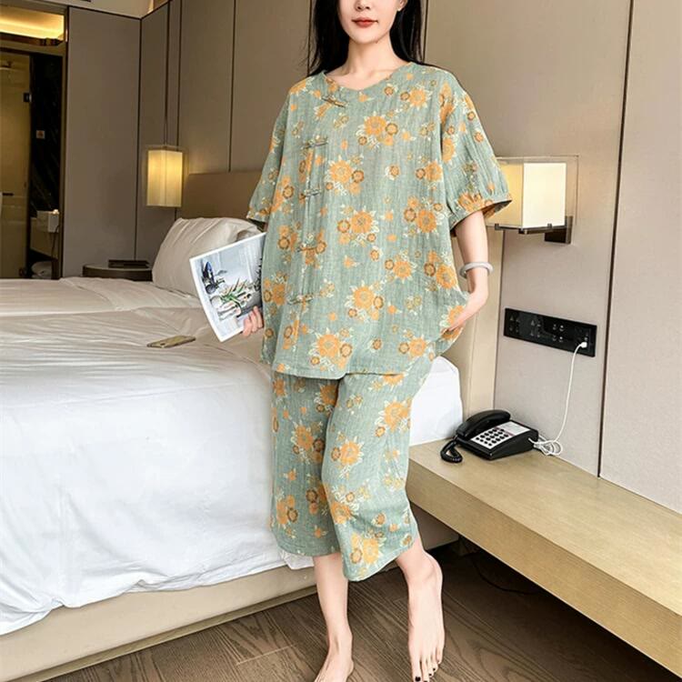 Plus Size Sunflower Cotton Loungewear Set - 5XL - image 0