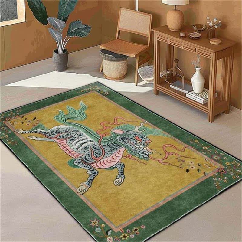 Oriental Retro Kirin Washable Soft Area Rug - image 14