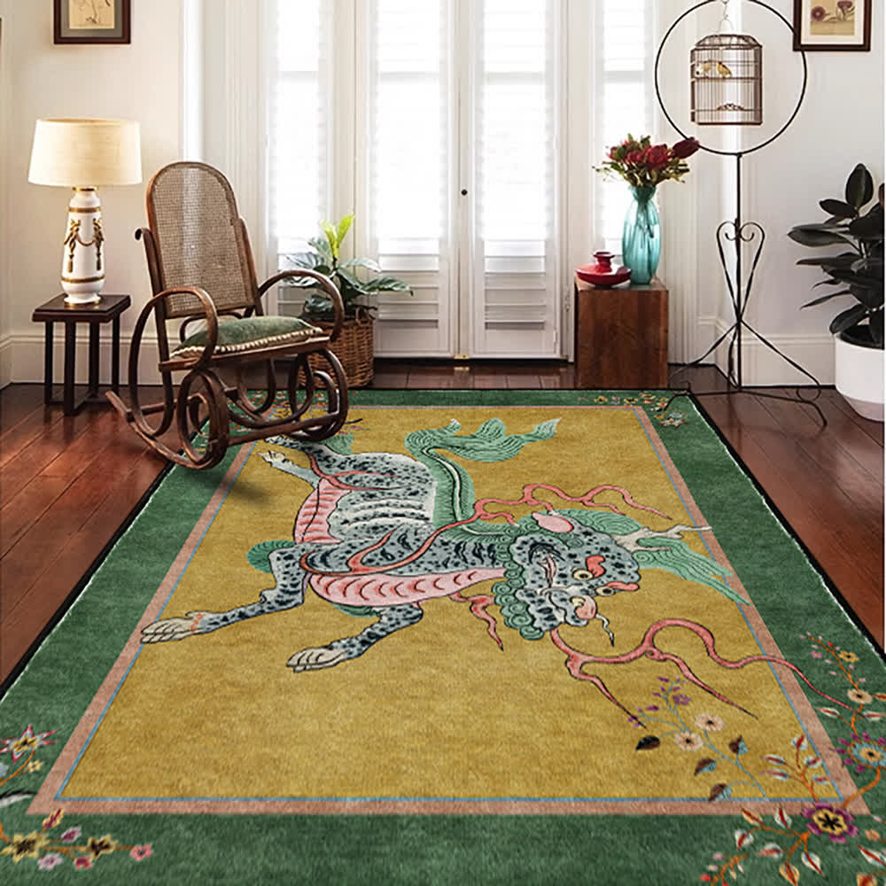 Oriental Retro Kirin Washable Soft Area Rug - image 13