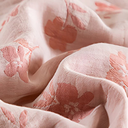 Pink Floral Double-layer Cotton Summer Quilt - image 5