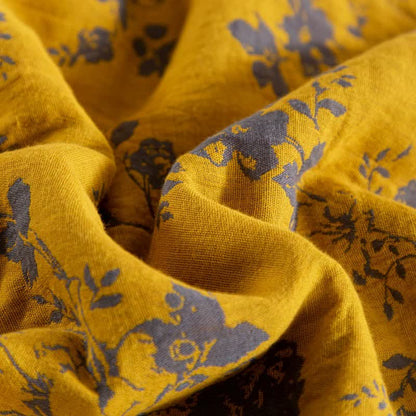 Yellow Floral Double-layer Cotton Summer Quilt - image 12