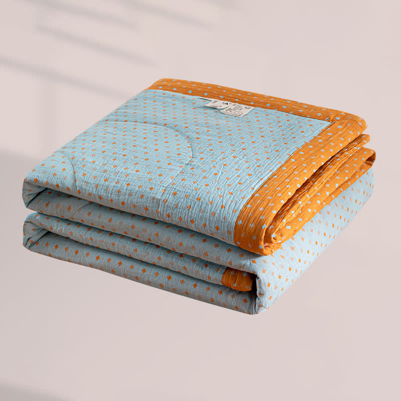 Polka Dot Print Double-layer Cotton Summer Quilt - image 4