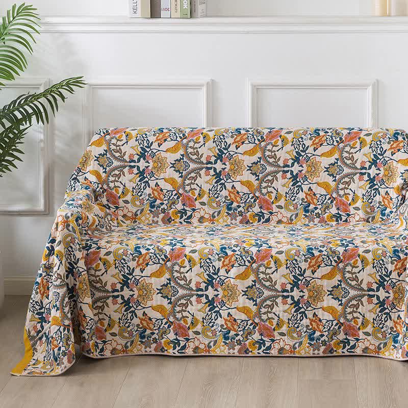 Bohemian Style Cotton Gauze Reversible Quilt - image 5