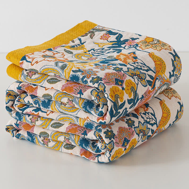 Bohemian Style Cotton Gauze Reversible Quilt - image 4