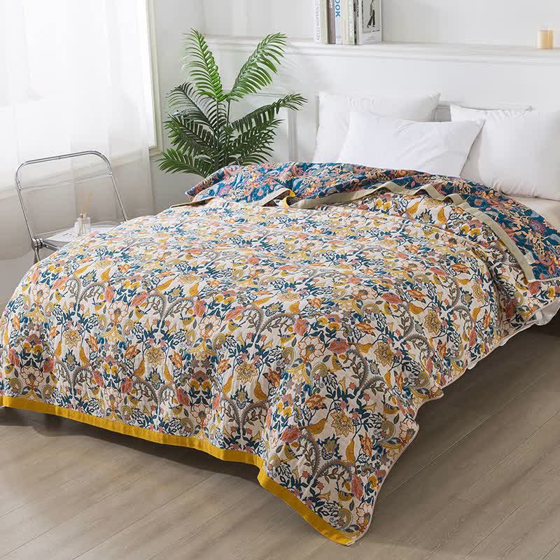 Bohemian Style Cotton Gauze Reversible Quilt - image 2