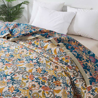 Bohemian Style Cotton Gauze Reversible Quilt - image 3