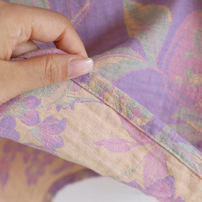 Cotton Yarn-dyed Retro Short-sleeve Loungewear Set - image 9