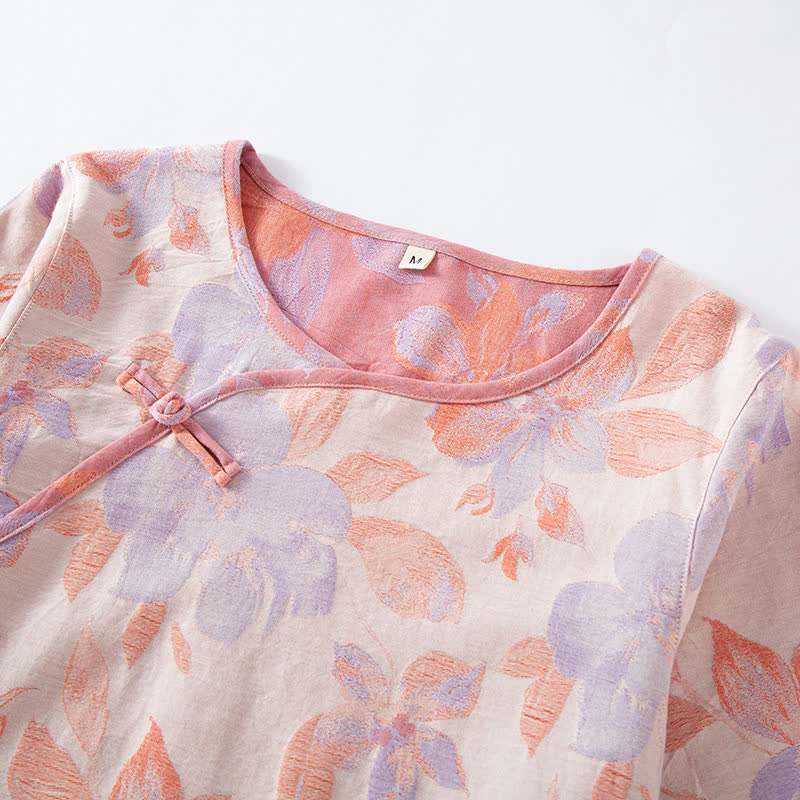 Vintage Yarn-dyed Cotton Round Neck Nightdress - image 7