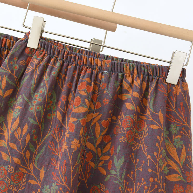 Jacquard Yarn-dyed Cotton Short-sleeved Loungewear Set(3PCS) - image 10