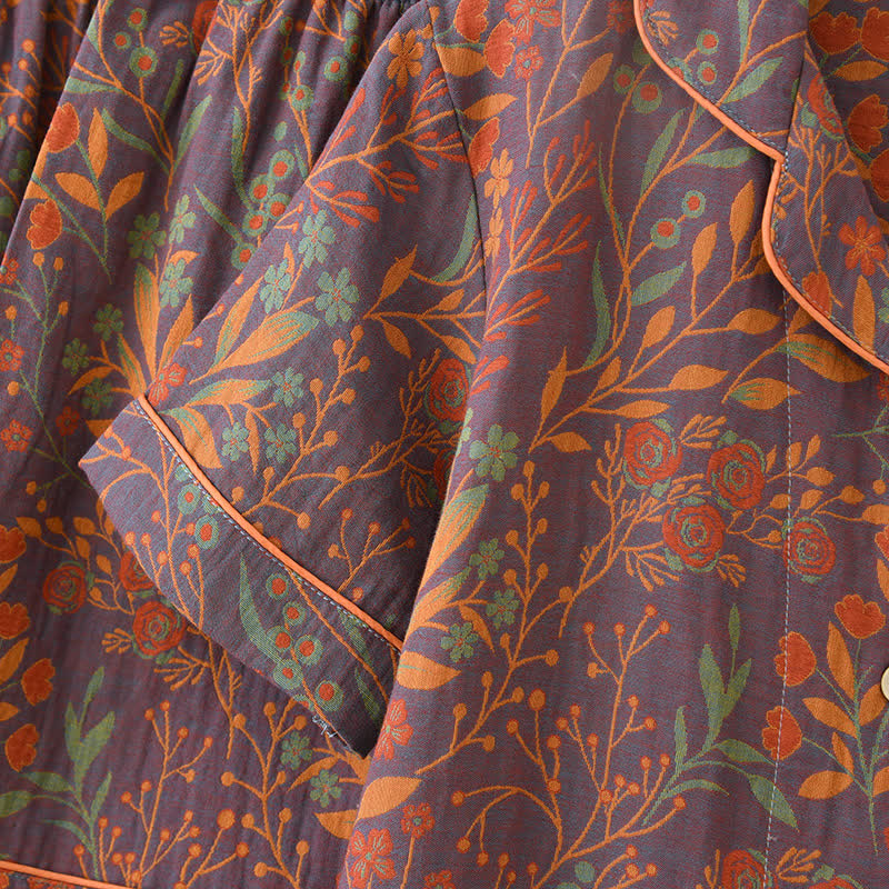 Jacquard Yarn-dyed Cotton Short-sleeved Loungewear Set(3PCS) - image 11