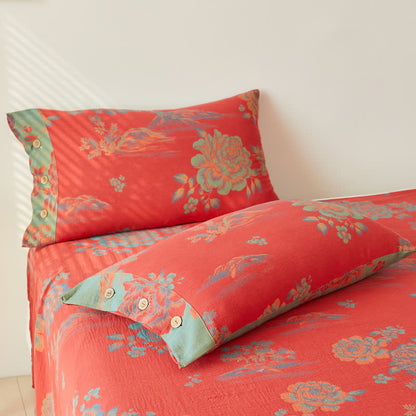 Peony Cotton Gauze Jacquard Sheet Coverlet - image 2
