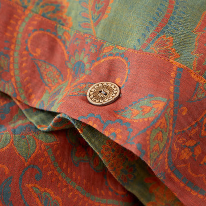 Retro Floral Cotton Gauze Yarn-dyed Reversible Coverlet - image 4