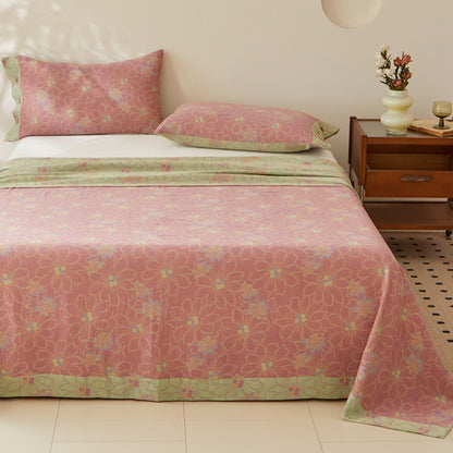 Fresh Floral Cotton Gauze Reversible Sheet Coverlet - image 2