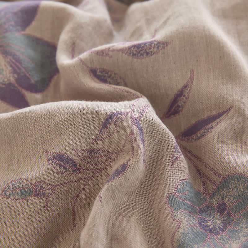 Floral Cotton Gauze Jacquard Sheet Coverlet - image 5