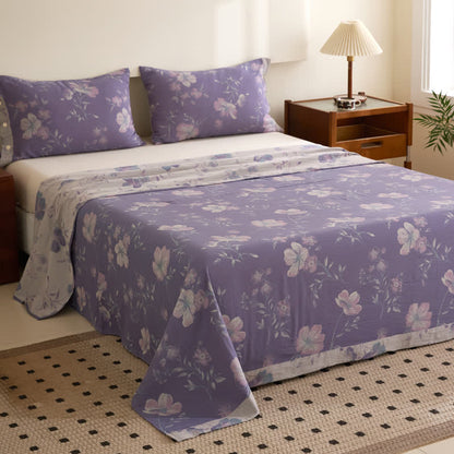 Floral Cotton Gauze Jacquard Sheet Coverlet - Coverlet with 2PCS Pillowcases - Queen - image 0