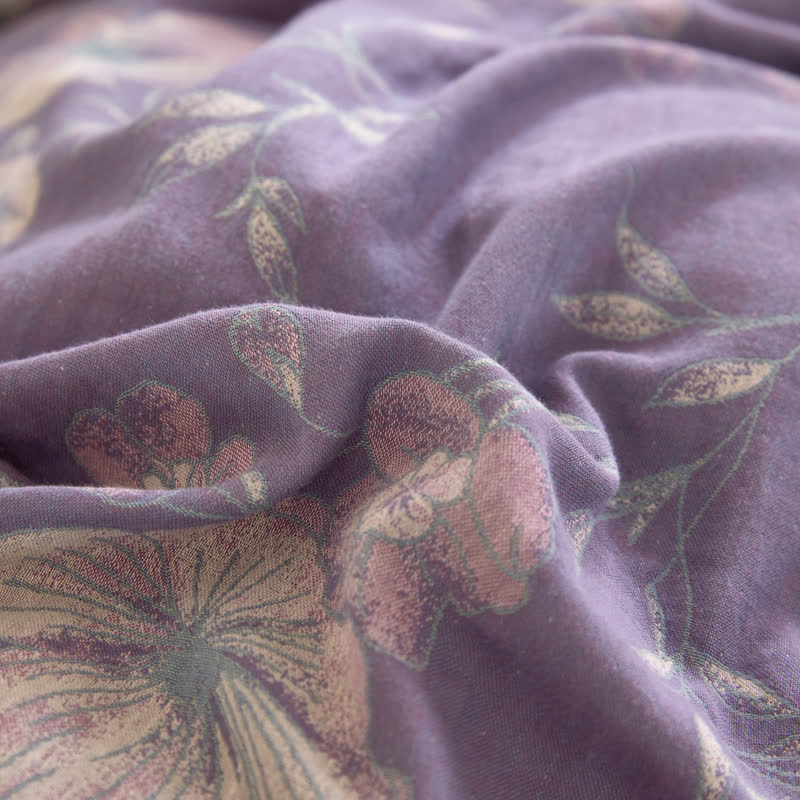 Floral Cotton Gauze Jacquard Sheet Coverlet - image 4