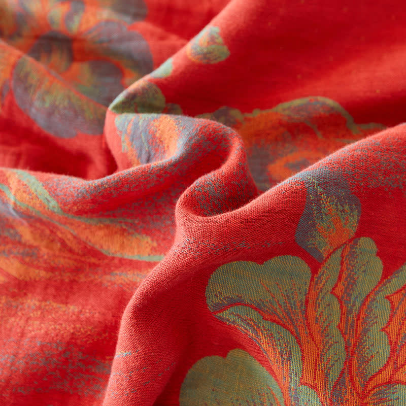 Peony Cotton Gauze Jacquard Sheet Coverlet - image 3