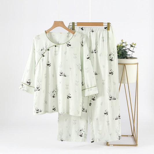 Bamboo Fiber Rural Panda Pajama Set - XL - image 0