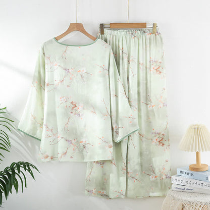 Plum Blossom Bamboo Fiber Pajama Set  - image 1