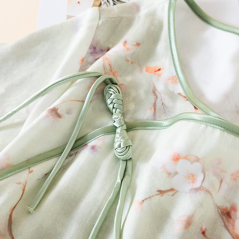 Plum Blossom Cotton Round Neck Nightdress - image 2