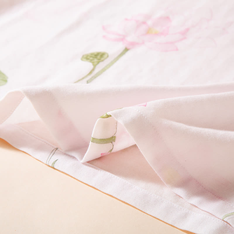 Round-neck Bamboo Fiber Lotus Pajama Set  - image 5