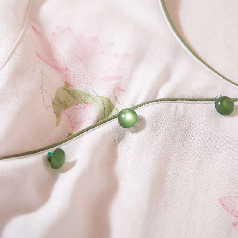 Round-neck Bamboo Fiber Lotus Pajama Set  - image 3