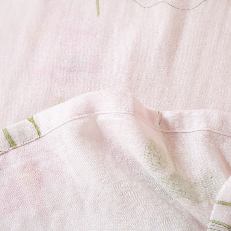 Round-neck Bamboo Fiber Lotus Pajama Set  - image 4