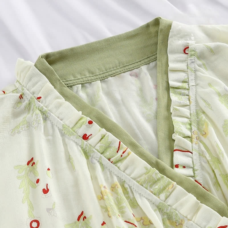 Cotton Gauze Pastoral Kimono Nightdress - image 1