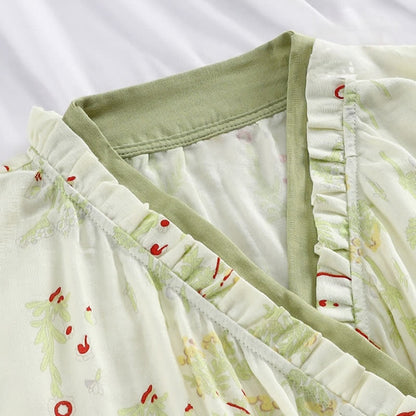 Cotton Gauze Pastoral Kimono Nightdress - image 1