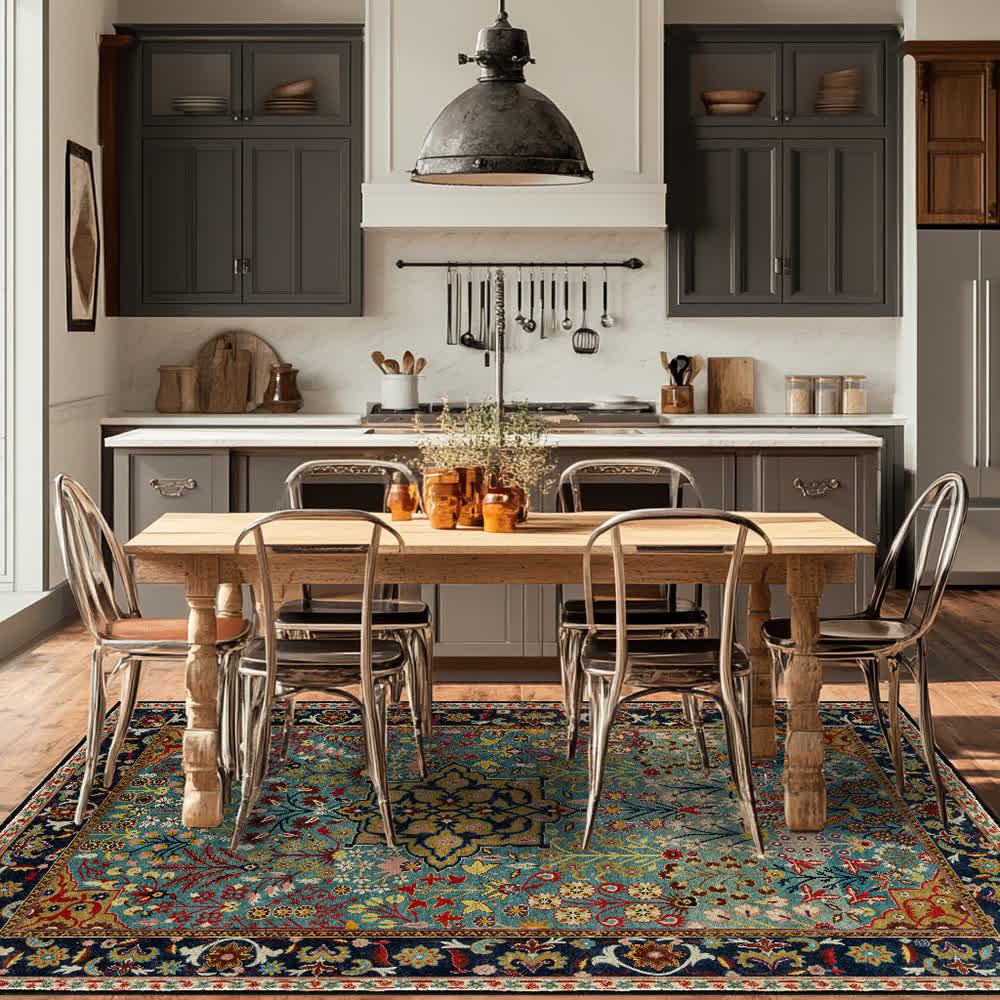 Bohemian Floral Anti-slip Indoor Outdoor Rug - image 2