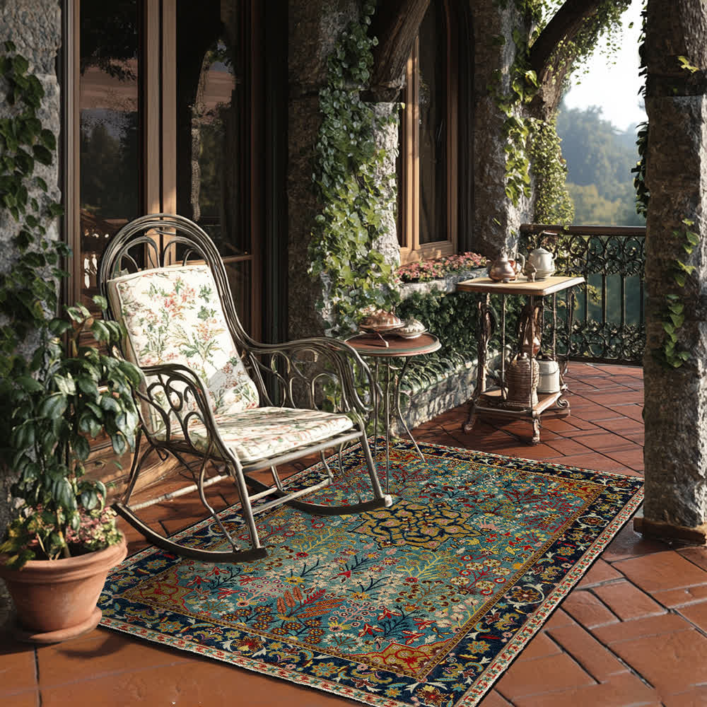 Bohemian Floral Anti-slip Indoor Outdoor Rug - 60" x 96" - image 0