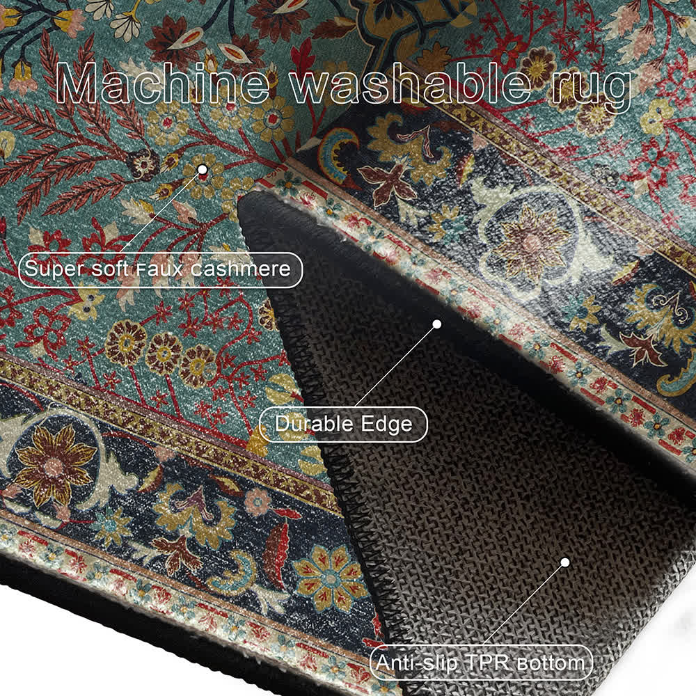 Bohemian Floral Anti-slip Indoor Outdoor Rug - image 6