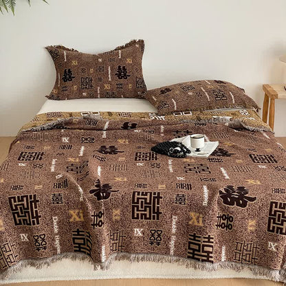 Retro Four-layer Cotton Gauze Tassel Quilt - image 2