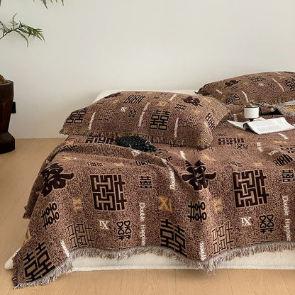 Retro Four-layer Cotton Gauze Tassel Quilt - image 3