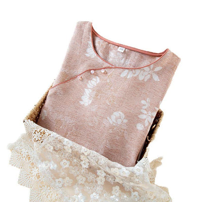 Yarn-dyed Cotton Vintage Jacquard Bead Button Loungewear - image 15