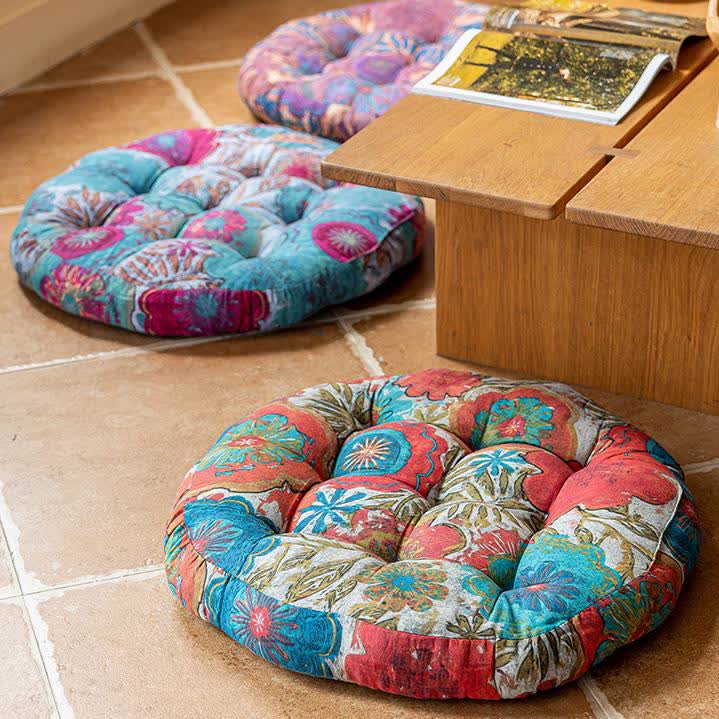 Bohemian Floral Decorative Comfy Floor Cushion - image 4