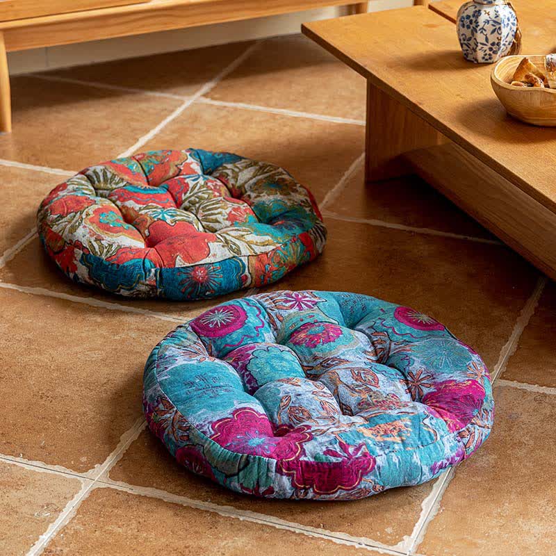 Bohemian Floral Decorative Comfy Floor Cushion - image 1