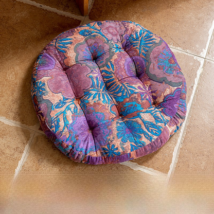 Bohemian Floral Decorative Comfy Floor Cushion - Purple - 21" x 21" x 3" - image 9