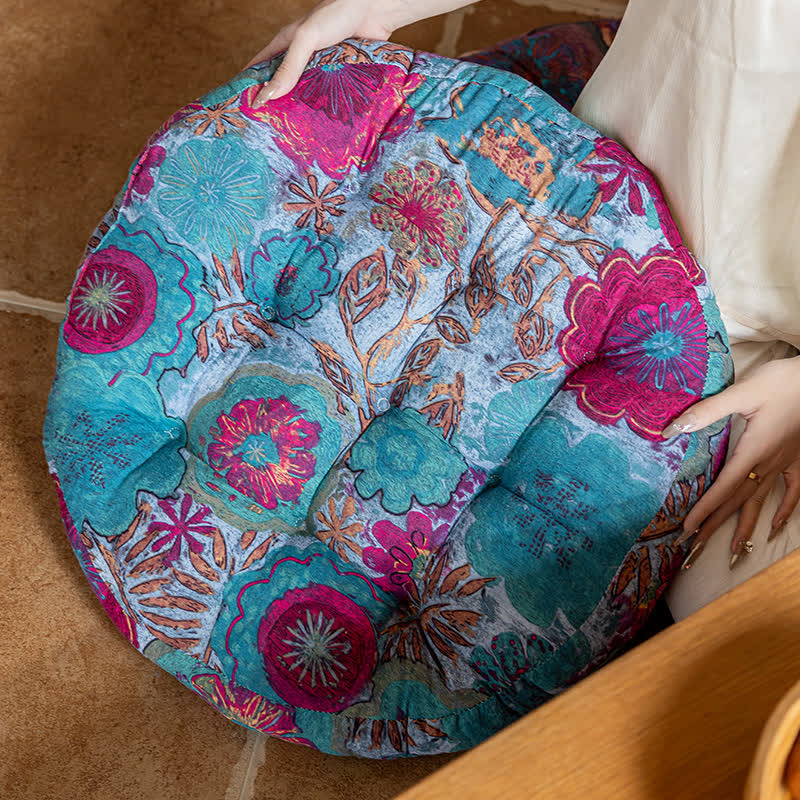 Bohemian Floral Decorative Comfy Floor Cushion - image 7